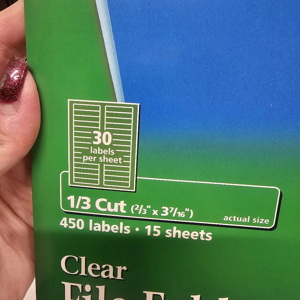 Avery 5029 Clear File Folder Labels